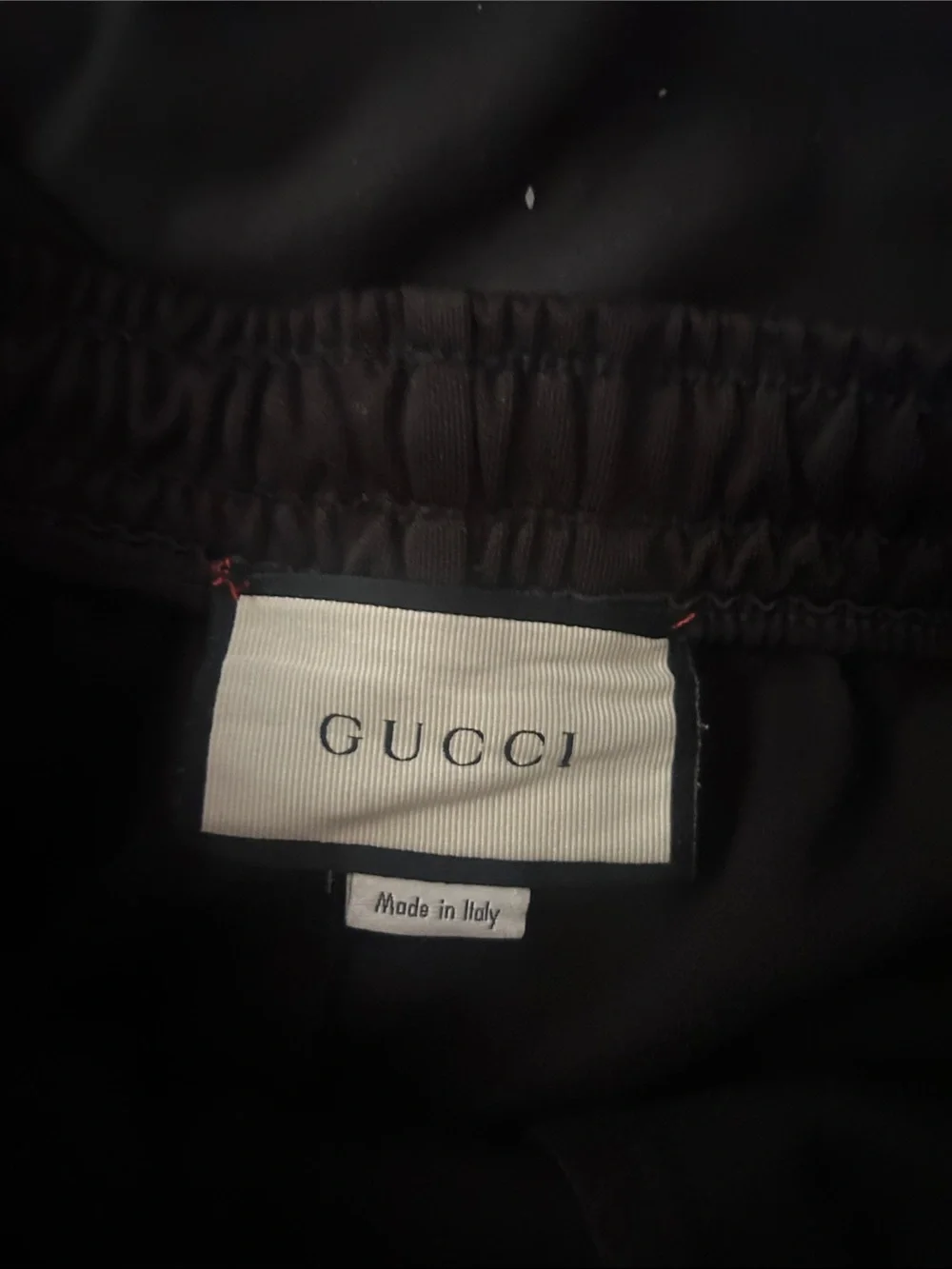 Gucci Black Sweatpants with Gold Side Stripe